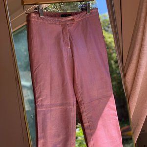 BCBG Pink Leather Pants Cropped VINTAGE Y2k Size 0